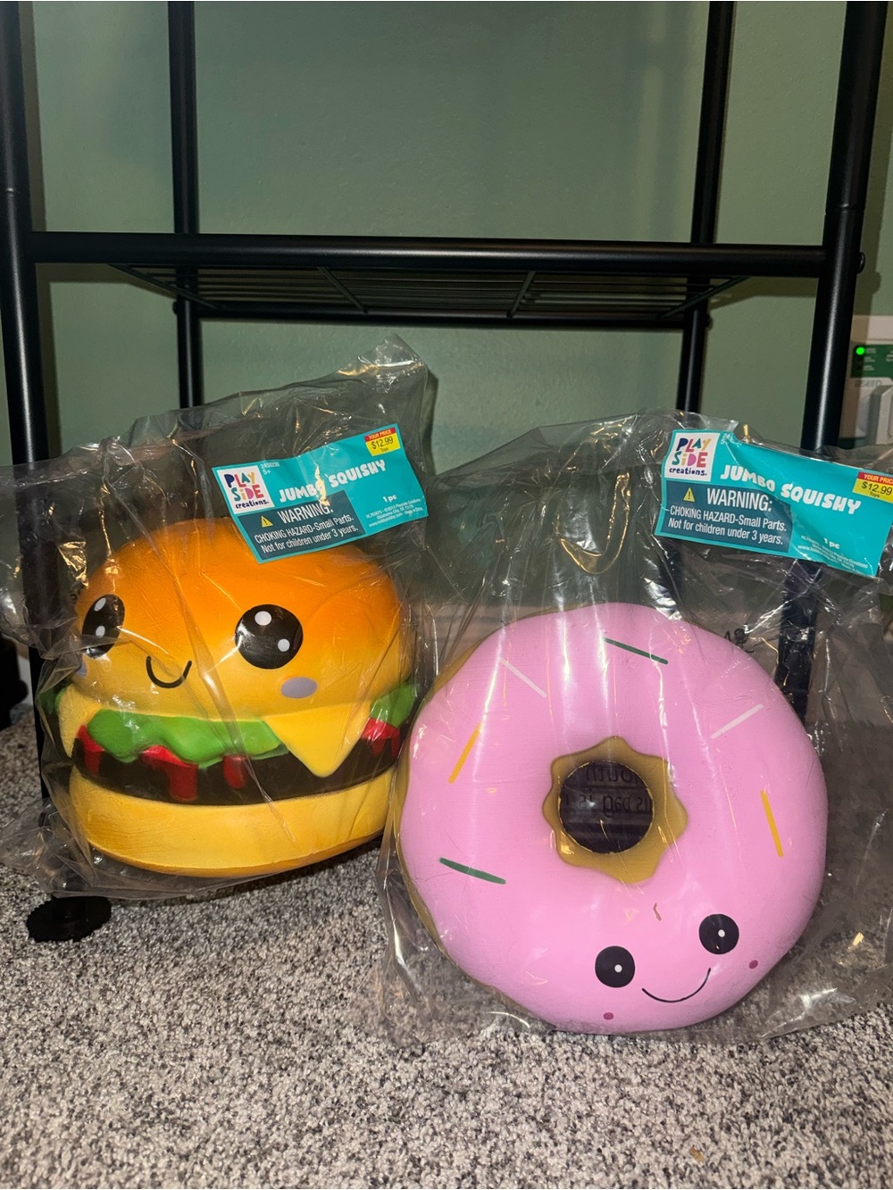 Jumbo Squishy Donut and Hambuger Plush Toy Hobby Lobby Playside Creations VIRAL